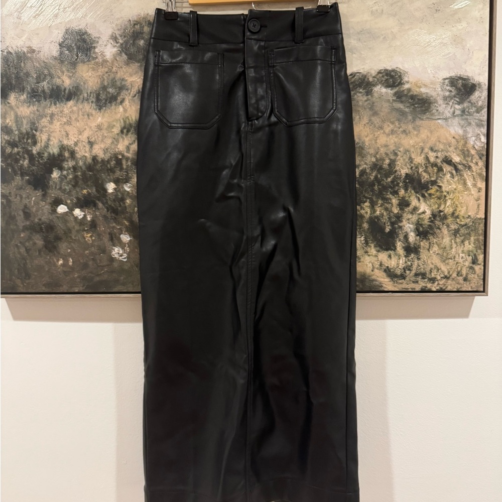 Maeve Anthro faux leather skirt
